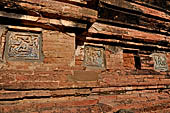 Bagan Myanmar. Dhammayazika pagoda, glazed Jataka plaques. 